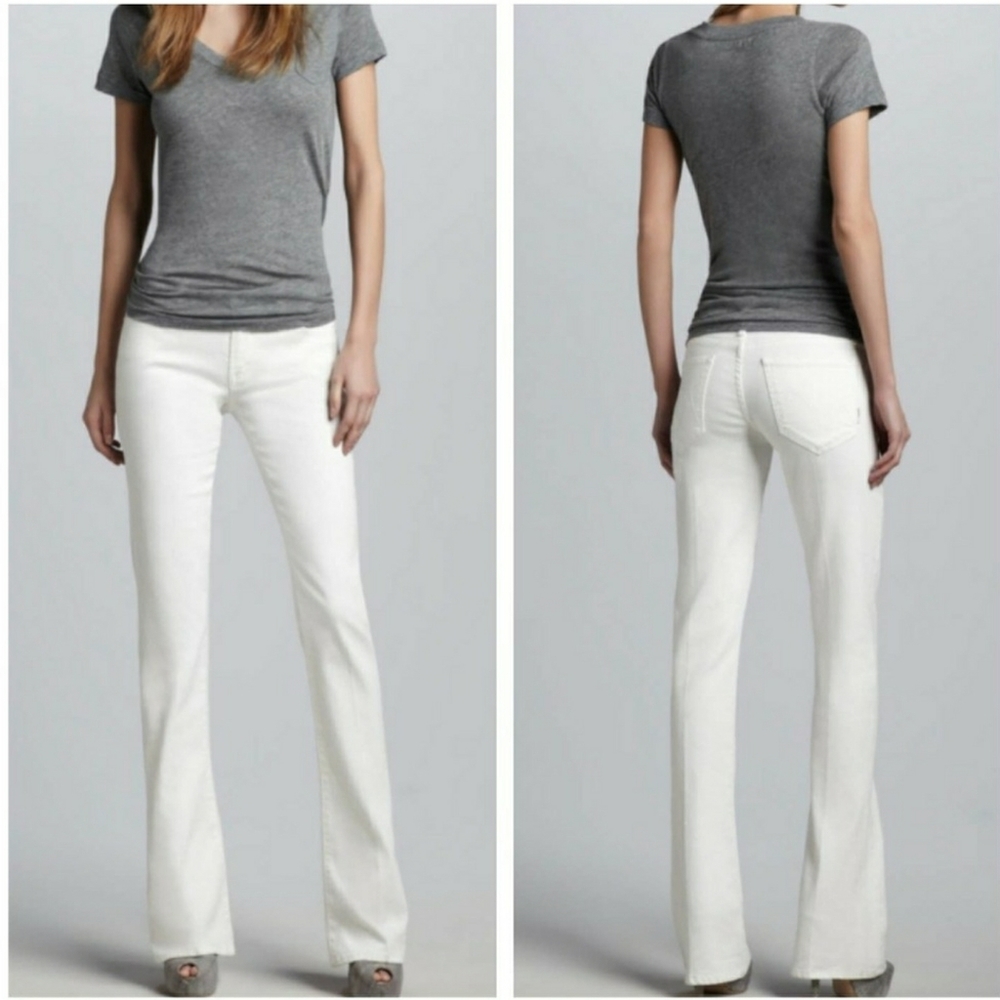 MOTHER Denim The Runaway Glass Slipper White Denim Jeans Size 27